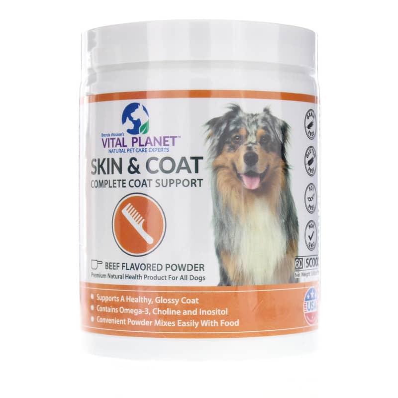 Vital Planet Skin Coat Support 60 scoops Animalia Natural Pet Food Supplements Supplies